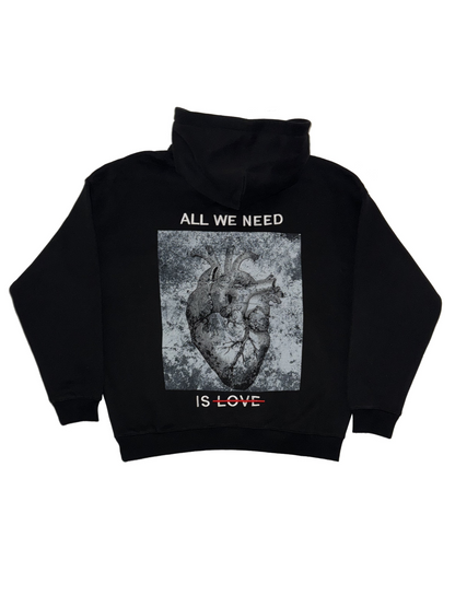 HEARTFUL BLACK HOODIE