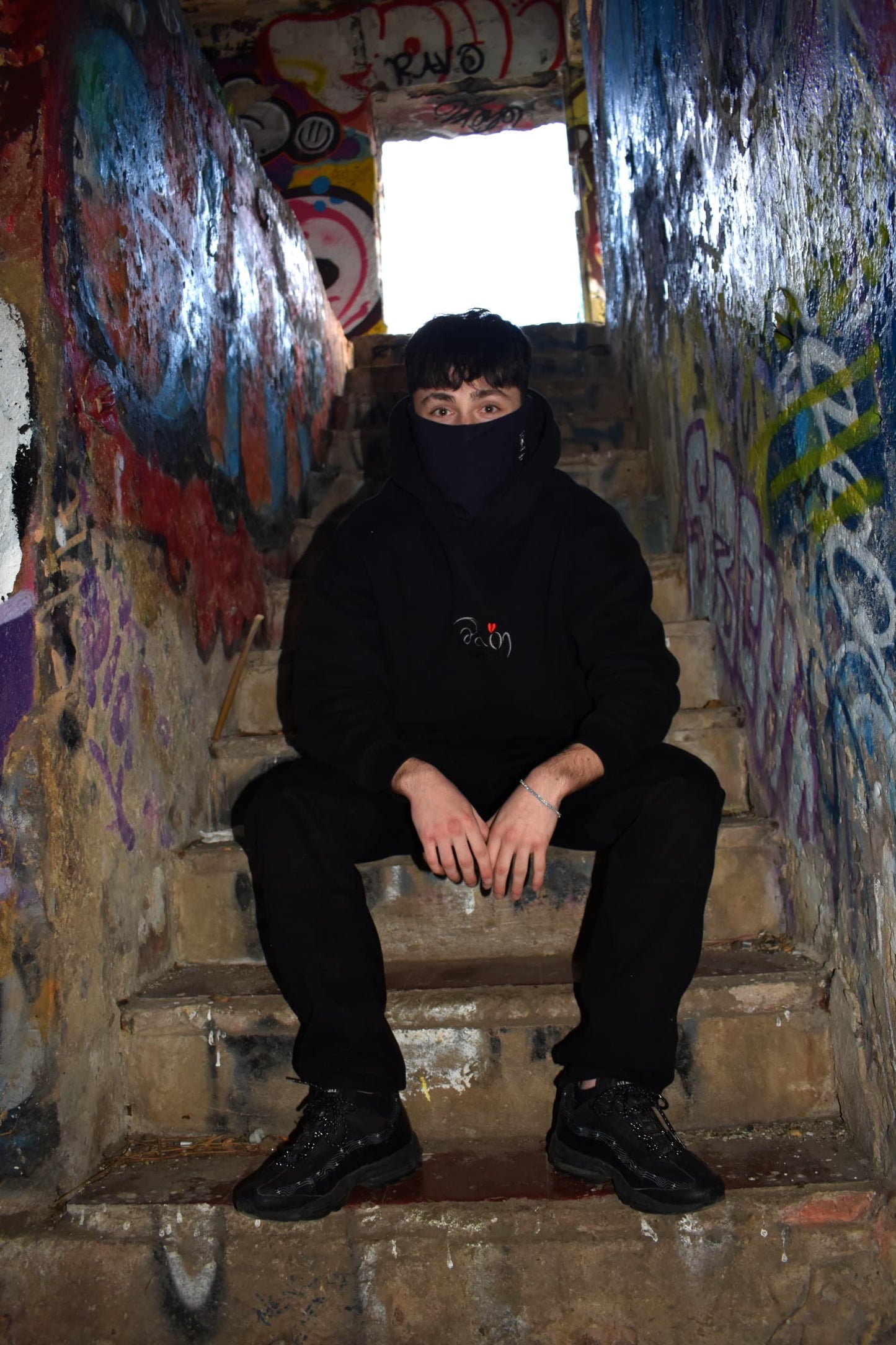 HEARTFUL BLACK HOODIE